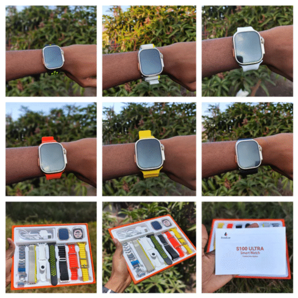 S100 Ultra 9 Fendior Smart Watch |  7 in 1 Straps - Image 3