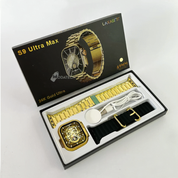 S9 Ultra Max Smart Watch Golden Edition - Image 4