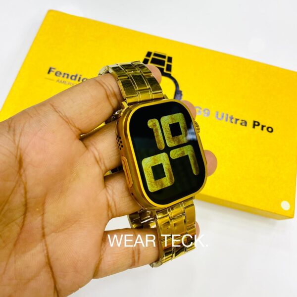 G9 Ultra Pro Smart Watch | Fendior | Golden Edition | 3 Pairs of Straps - Image 4