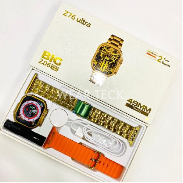 Z76 Ultra Smart Watch Golden Edition | 2 Pairs of Straps - Image 7
